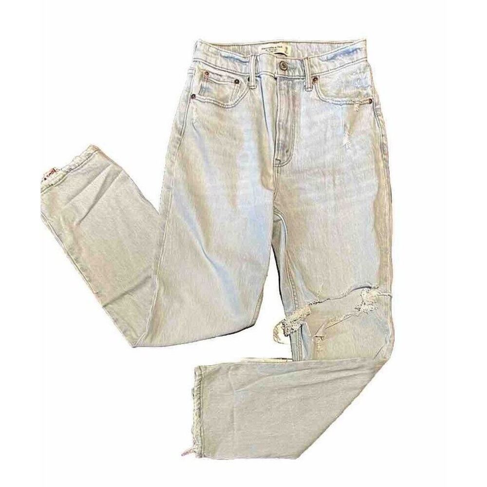 NWT ABERCROMBIE & FITCH Ultra High Rise 90s Straight Jean Women's Sz 26‎ 2